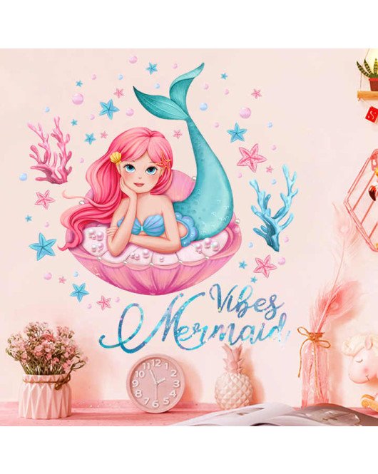 Home Decoration Waterproof Cartoon Mermaid Bathroom Wall Stickers Home Decoration Waterproof Cartoon Mermaid Bathroom Wall Stickers