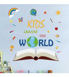 Self Adhesive Cartoon Inspirational Quote Wall Stickers For School