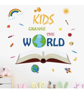 Self Adhesive Cartoon Inspirational Quote Wall Stickers For School