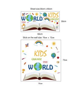 Self Adhesive Cartoon Inspirational Quote Wall Stickers For School