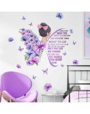 Girls Room Decoration Self Adhesive 3d Quote Butterfly Stickers For Walls