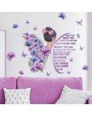Girls Room Decoration Self Adhesive 3d Quote Butterfly Stickers For Walls