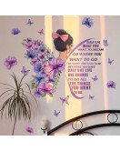 Girls Room Decoration Self Adhesive 3d Quote Butterfly Stickers For Walls
