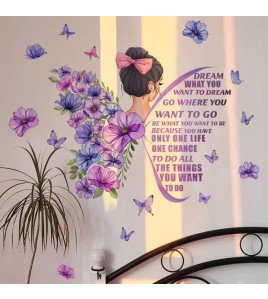 Girls Room Decoration Self Adhesive 3d Quote Butterfly Stickers For Walls