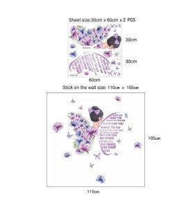 Girls Room Decoration Self Adhesive 3d Quote Butterfly Stickers For Walls