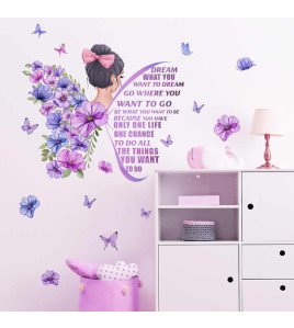Girls Room Decoration Self Adhesive 3d Quote Butterfly Stickers For Walls