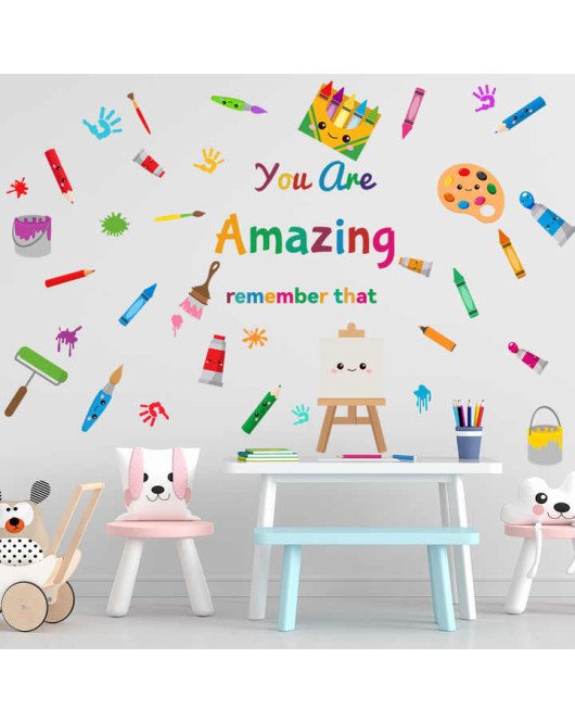 Home Decor Colorful Quote Pencil Wall Sticker For Baby Room Pvc Sticker