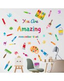 Home Decor Colorful Quote Pencil Wall Sticker For Baby Room Pvc Sticker