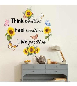 Self Adhesive Colorful 3d Sunflower Quote Office Wall Stickers Supplier