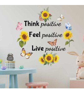 Self Adhesive Colorful 3d Sunflower Quote Office Wall Stickers Supplier