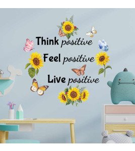 Self Adhesive Colorful 3d Sunflower Quote Office Wall Stickers Supplier