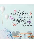 Home Decoration Colorful Butterfly Inspirational Motivational Positive Wall Quotes Stickers