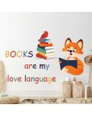 Removable Bedroom Decoration Cartoon Fox With Book Wall Stickers For Kids