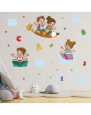 Self-adhesive School Classroom Cartoon Pencil Wall Stickers For Study Room - Model Sf36159