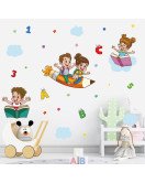 Self-adhesive School Classroom Cartoon Pencil Wall Stickers For Study Room - Model Sf36159
