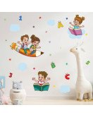 Self-adhesive School Classroom Cartoon Pencil Wall Stickers For Study Room - Model Sf36159