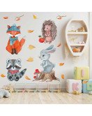 Kids Room Decoration Self Adhesive Cartoon Forest Wall Stickers Animals