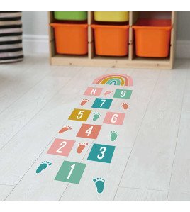 Kids Room Decoration 3d Rainbow Number Game Floor Vinyl Pvc Sticker