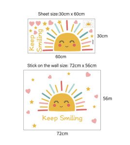 Removable Cartoon Sun With Heart Nursery Wall Decals