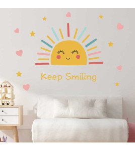 Removable Cartoon Sun With Heart Nursery Wall Decals