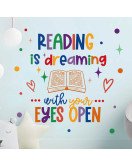 Home Decoration Removable Colorful Reading Book Wall Stickers For Bedroom