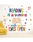 Home Decoration Removable Colorful Reading Book Wall Stickers For Bedroom