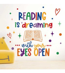 Home Decoration Removable Colorful Reading Book Wall Stickers For Bedroom