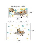 Self Adhesive Cartoon Bear With Airplane Kindergarten Wall Stickers