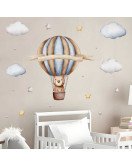 Cartoon Hot Air Balloon Removable Self Adhesive Cloud Wall Stickers Baby Room Kids