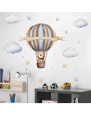 Cartoon Hot Air Balloon Removable Self Adhesive Cloud Wall Stickers Baby Room Kids