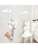 Removable Cartoon Bear With Balloon Kindergarten Wall Stickers