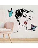 Self Adhesive Girls Room Decoration Sticker 3D Salon Wall Art