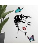 Self Adhesive Girls Room Decoration Sticker 3D Salon Wall Art