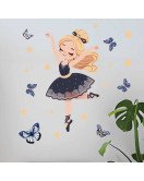 Self Adhesive Cartoon Butterfly Baby Girl Ballet Wall Sticker