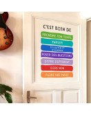 French Positive Quote Color Block Removable Wall Stickers For Kids' Room Kindergarten Classroom - Model Sf36331