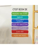 French Positive Quote Color Block Removable Wall Stickers For Kids' Room Kindergarten Classroom - Model Sf36331