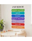 French Positive Quote Color Block Removable Wall Stickers For Kids' Room Kindergarten Classroom - Model Sf36331