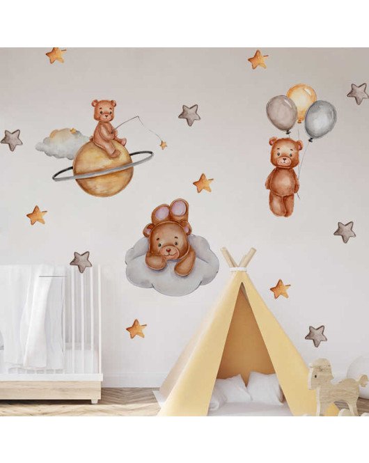 New Design Planet Cute Bear Decor Baby Wall Stickers Bedroom New Design Planet Cute Bear Decor Baby Wall Stickers Bedroom