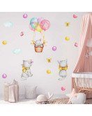 Removable Cartoon Cute Cat And Dot Decor Baby Room Wall Sticker For Kid