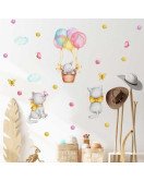 Removable Cartoon Cute Cat And Dot Decor Baby Room Wall Sticker For Kid