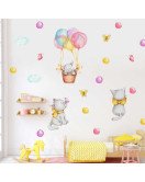Removable Cartoon Cute Cat And Dot Decor Baby Room Wall Sticker For Kid