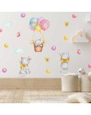 Removable Cartoon Cute Cat And Dot Decor Baby Room Wall Sticker For Kid