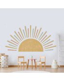 Home Decoration Adhesive Removable Sun 3d Wall Sticker For Living Room
