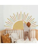 Home Decoration Adhesive Removable Sun 3d Wall Sticker For Living Room