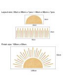 Home Decoration Adhesive Removable Sun 3d Wall Sticker For Living Room