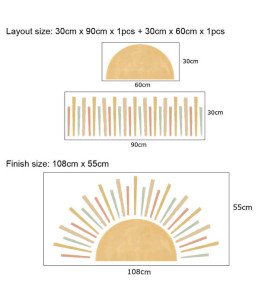 Home Decoration Adhesive Removable Sun 3d Wall Sticker For Living Room