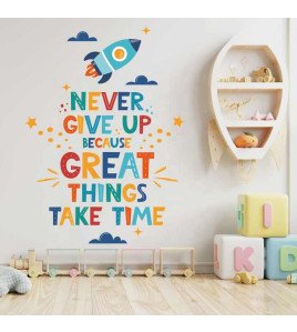 Self-adhesive Baby Room Cartoon Inspiring Family Quote 3d Wall Sticker Decorative