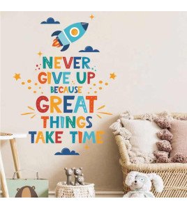 Self-adhesive Baby Room Cartoon Inspiring Family Quote 3d Wall Sticker Decorative