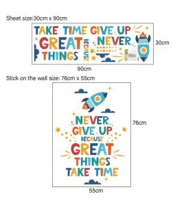 Self-adhesive Baby Room Cartoon Inspiring Family Quote 3d Wall Sticker Decorative