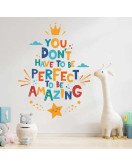 Child Bedroom Decorative Cartoon Inspirational Family Quote Decal Wall Sticker Wallpaper